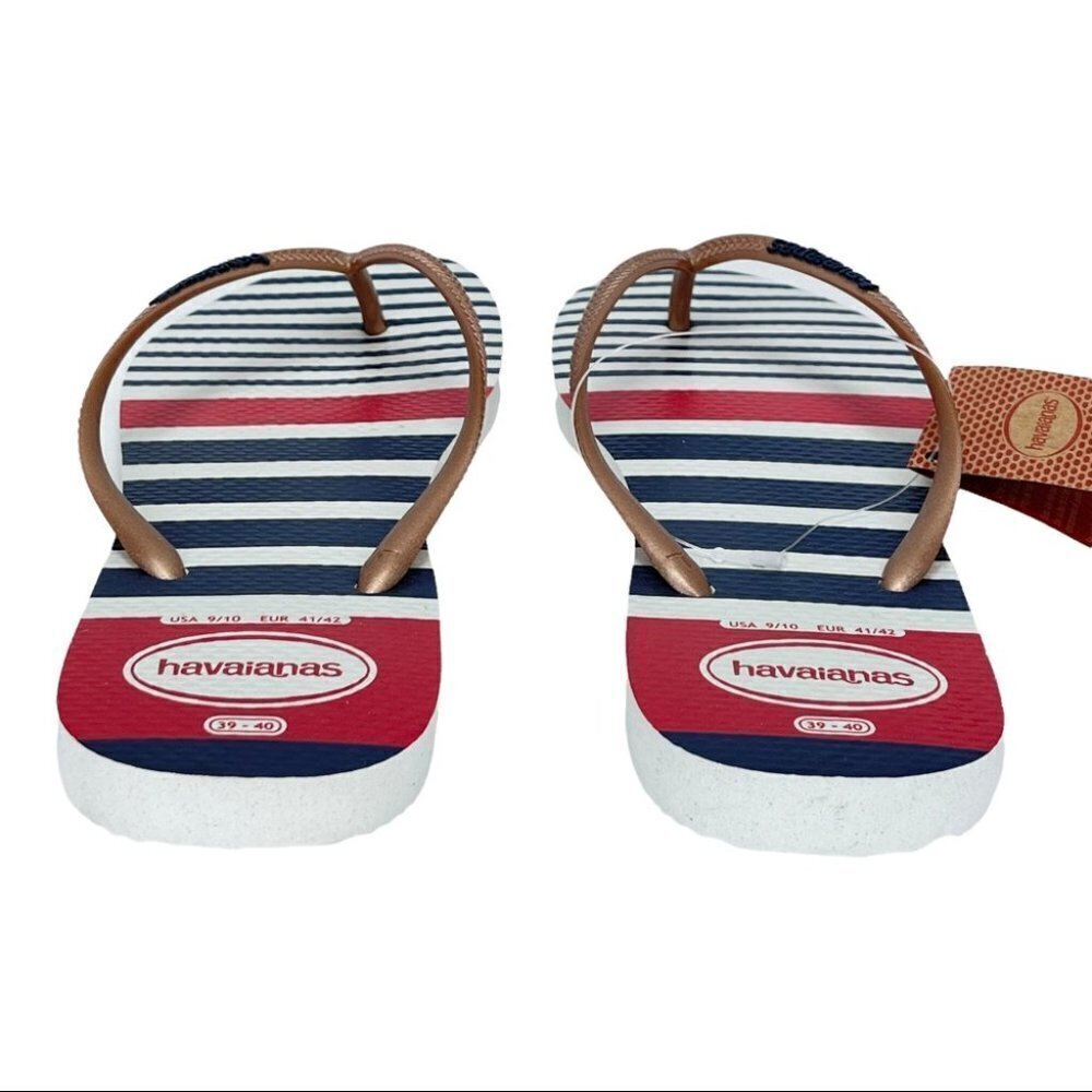 Havaianas Slim Nautica White Rose Gold Womens Thong Sandals - Picture 6 of 9